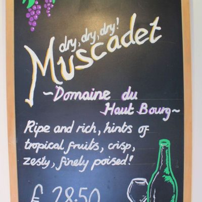 Crab House Cafe - New wine addition board. This month - Muscadet Crab House Cafe - New wine addition board. This month - Muscadet
